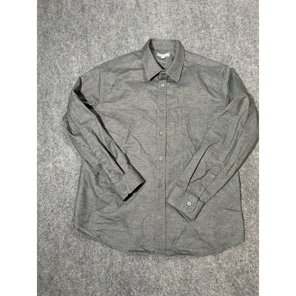 Ash & Erie Shirt Mens Large Gray Slim Fit Woven Button Up Long Sleeve Casual